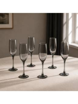 nestcase - Black Champagne Glass Pack of 6 - 170 ml