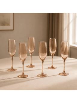 nestcase - Golden Champagne Glasses Pack of 6 - 170 ml