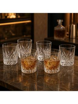 nestcase - Whisky Glass Pack of 6 - 300 ml Geometric Cut