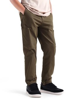 RARE ONES - Boys Rez Olive Cotton Solid Regular Fit Cargo