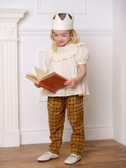 EARLY SUNDAY - Adrien Cotton Yarn Dyed Brushed Checks Brown Leggings