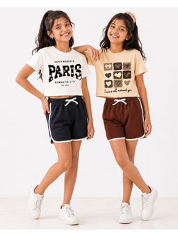 Kuchipoo - Printed Multi-Color T-shirts and Shorts (Pack of 2)
