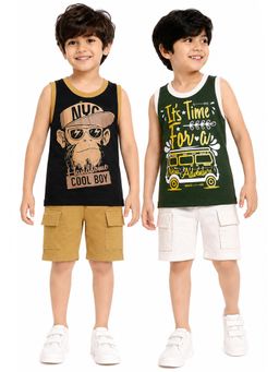Kuchipoo - Printed Multi-Color T-shirts and Shorts (Pack of 2)