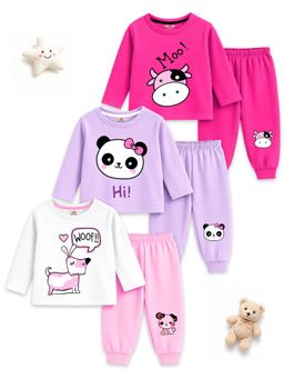 Kuchipoo - Printed Multi-Color T-shirts and Joggers (Pack of 3)