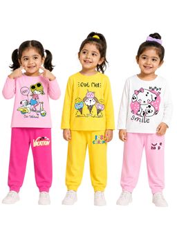 Kuchipoo - Printed Multi-Color T-shirts and Joggers (Pack of 3)