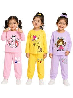 Kuchipoo - Printed Multi-Color T-shirts and Joggers (Pack of 3)