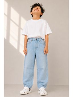 Tales & Stories - Boys Light Blue Barrel Fit Jeans