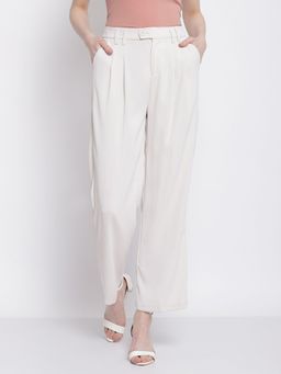 Global Republic - Women White Trousery Solid Trouser