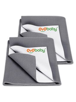 OYO BABY - Waterproof Mattress Protector Sheet -Grey (Pack of 2)