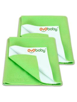 OYO BABY - Waterproof Baby Dry Sheet -Light Green (Pack of 2)
