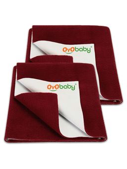 OYO BABY - Waterproof Baby Dry Sheet - Maroon (Pack of 2)