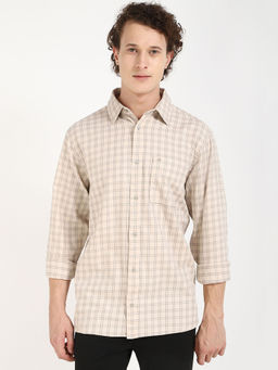 Calvin Klein - Mens Beige Checks Shirt
