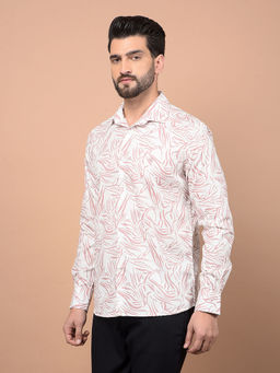 CRIMSOUNE CLUB - Mens White and Pink Printed Shirt