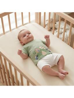 MINI KLUB - Baby Boys Sage Green Farm Print Cotton Half Sleeves T-Shirt