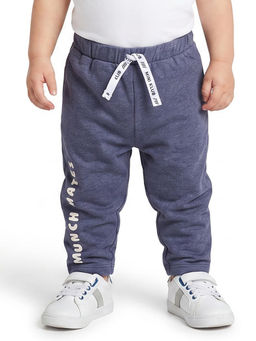 MINI KLUB - Baby Boys Blue Cotton Solid Knit Pant