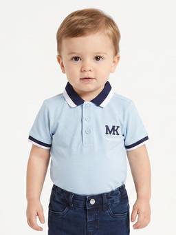 MINI KLUB - Baby Boys Light Blue Cotton Polo T-Shirt Regular Fit Casual Wear