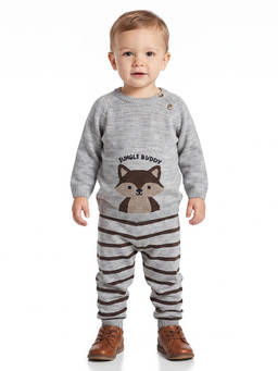 MINI KLUB - Baby Boys Grey Flat Knit Sweater & Joggers