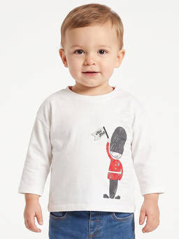 MINI KLUB - Baby Boys White Cotton Printed Sweatshirt Regular Fit Casual Wear