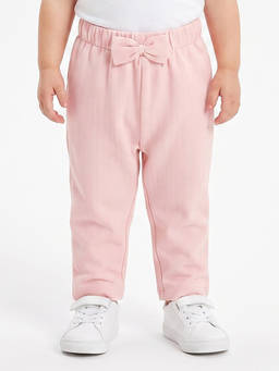 MINI KLUB - Baby Girls Peach Textured Bow Detail Pant