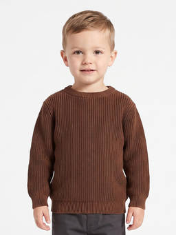 MINI KLUB - Baby Boys Brown Knitted Full Sleeves Sweater