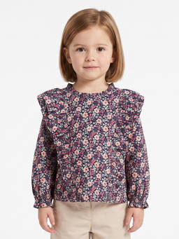 MINI KLUB - Baby Girls Multi-Color Floral Printed Ruffle Top