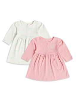 MINI KLUB - Baby Girls Cotton Full Sleeves Dresses (Pack of 2)