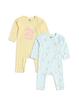 MINI KLUB - Baby Girls Cotton Full Sleeves Romper (Pack of 2)