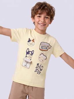Jack & Jones Junior - Boys Yellow Printed T-Shirt