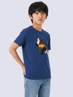 Jack & Jones Junior - Boys Blue Dog Embroidered T-Shirt