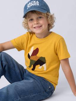 Jack & Jones Junior - Boys Yellow Dog Embroidered T-Shirt