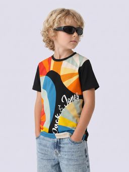 Jack & Jones Junior - Boys Abstract Print Black T-Shirt