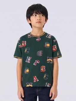 Jack & Jones Junior - Boys All-Over Typography Print T-Shirt