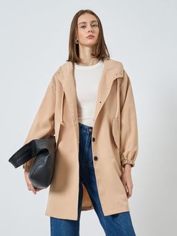 Styli - Women Oversized Fit Long Line Utility Overcoat