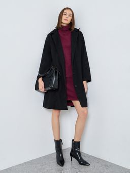 Styli - Women Regular Fit Regular Length Wool Like Overcoat