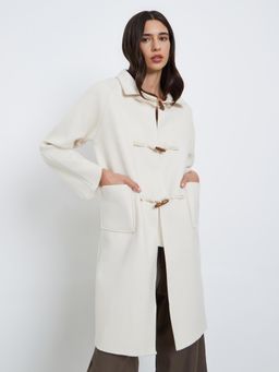 Styli - Women Flap Pocket Raglan Sleeve Duffle Overlay