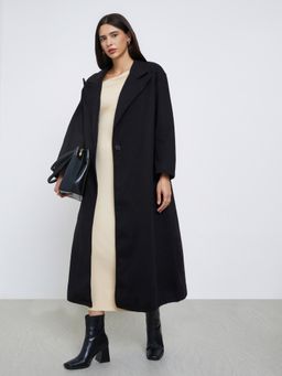 Styli - Women Oversized Fit Maxi Length Wool Like Overcoat