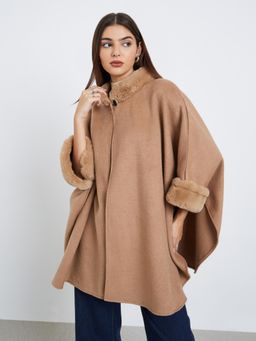 Styli - Women Oversized Cape Fit Long Line Wintercoat