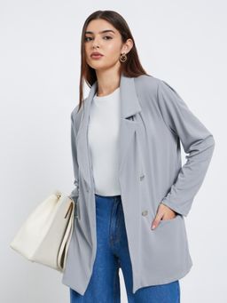 Styli - Women Regular Length Double Breasted Blazer