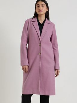 FableStreet - Single Breasted Long Overcoat - Lilac