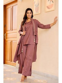 Autumnlane - Brown Solid/Plain Co-ord Set