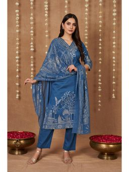 Aurelia - Blue Embroidered Kurta with Pant and Dupatta
