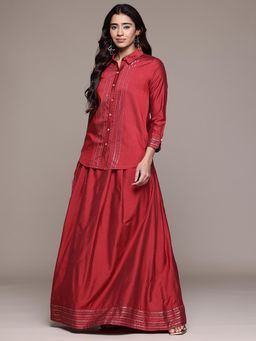 Aarke Ritu Kumar - Red Stripes Kurta with Pant
