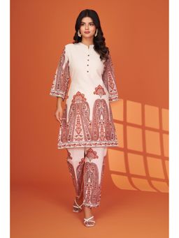 Autumnlane - White Paisley Kurta with Pant