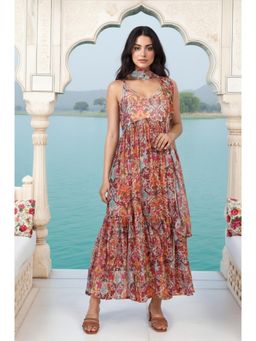 W - Multi-Color Floral Kurta with Pant and Dupatta