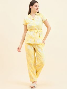 Sweet Dreams - Women Printed Shirt and Trousers with Belt (Set of 3)