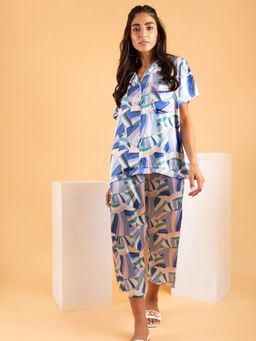 Dusk Attire - Azzurro Shirt and Pyjama (Set of 2)