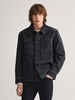 GANT - Men Black Solid Regular Fit Shirt
