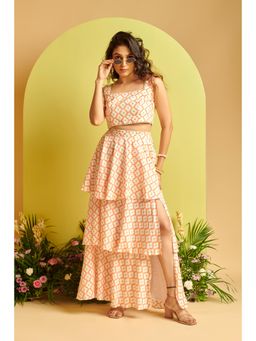 KM Label - Orange Emily Crop Top with Skirt (Set of 2)