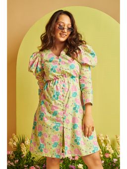 KM Label - Green Carla Knee Length Dress