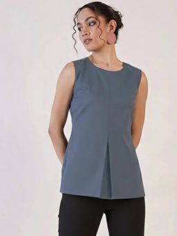 Powersutra - Women Grey Round Neck Top
